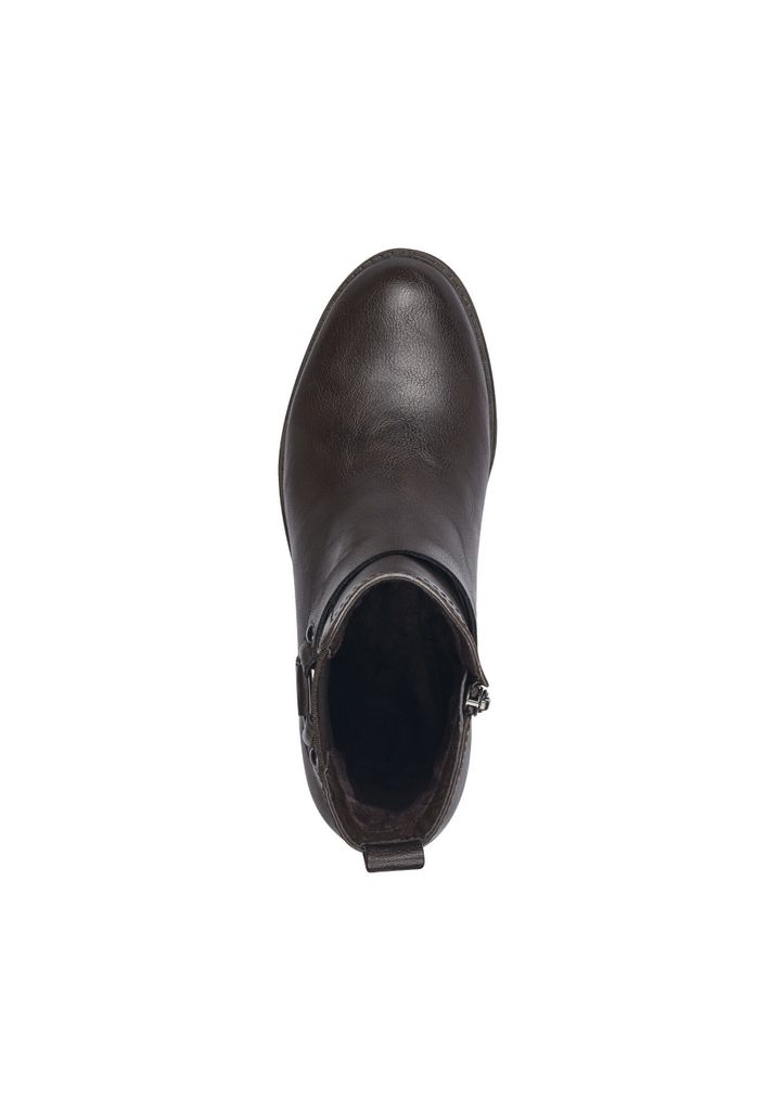 Tamaris Damen Stiefelette Reißverschluss Stretcheinsatz Zierriemen 1-25352-41, Größe:40 EU, Farbe:Braun