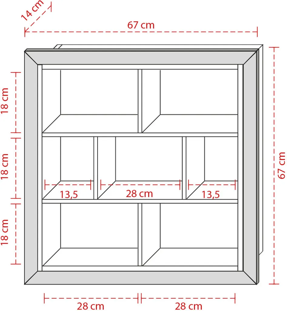 Étagère Murale Septem Inter Link Robuste en Noir et Blanc 80 cm - 7