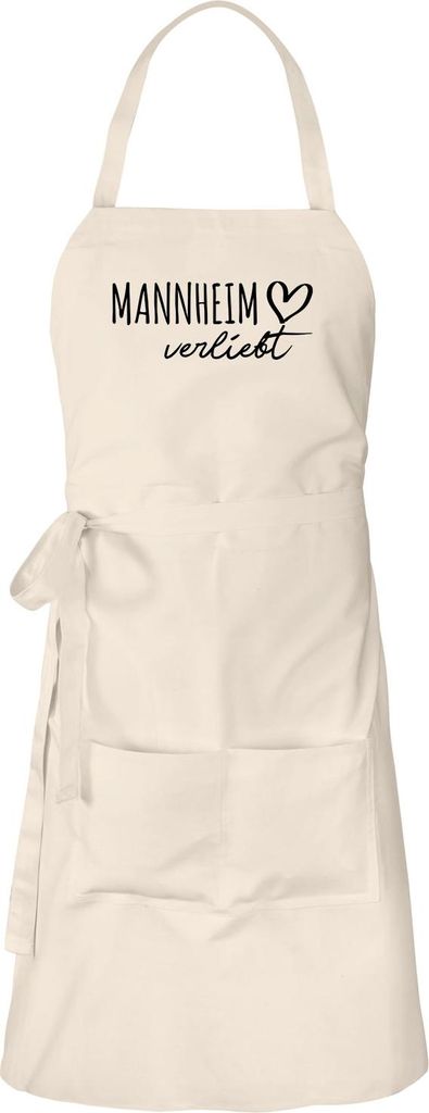 Huuraa Schürze Mannheim verliebt Natur mit Taschen Baumwolle Kochschürze Geschenkidee