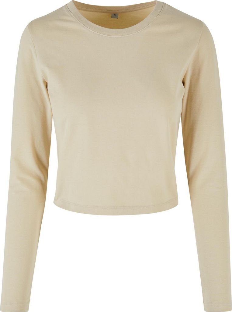 Build Your Brand - Kurzes Top für Damen Langärmlig RW9814 (3XL) (Sand)