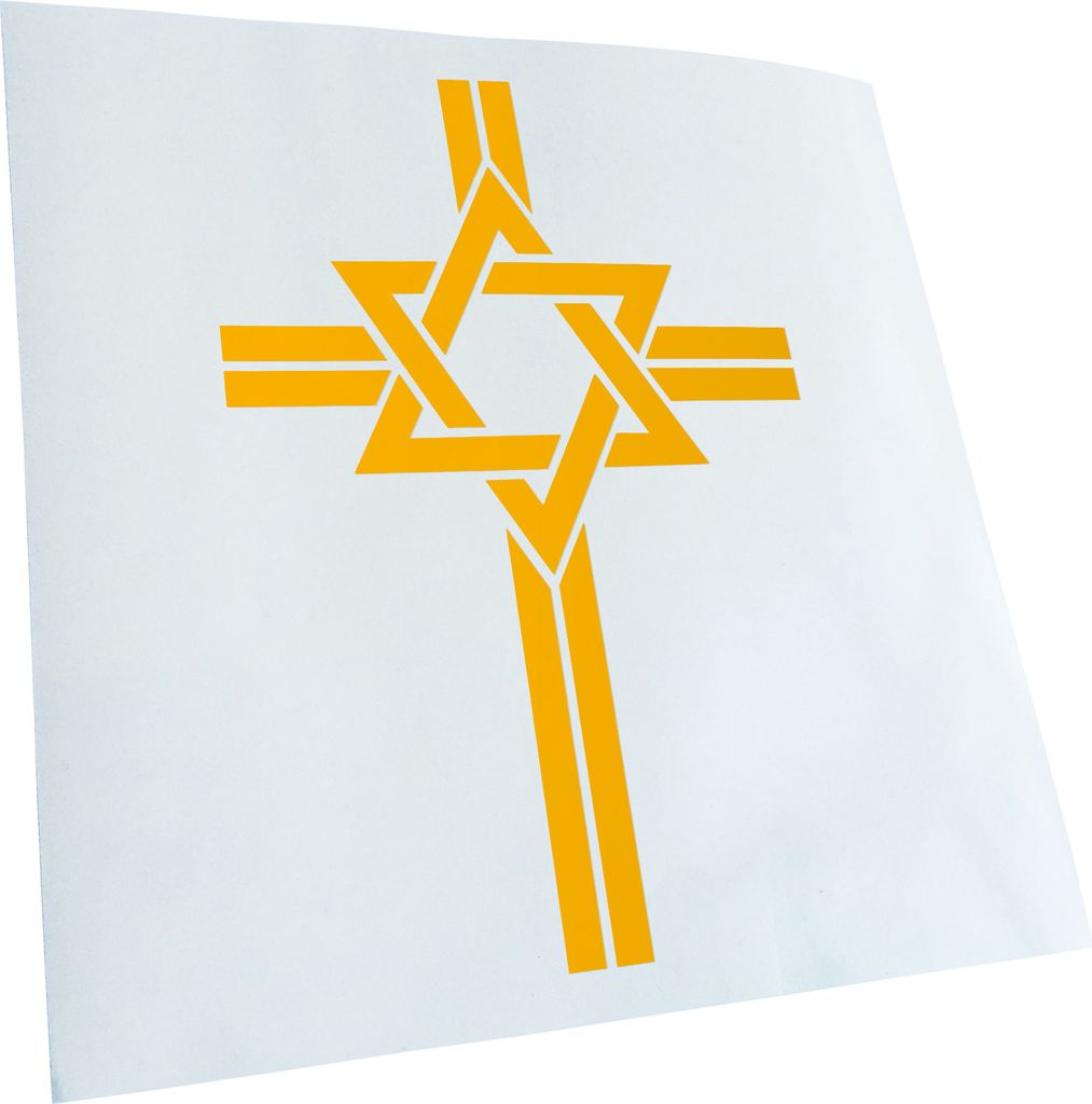Kiwistar - Autoaufkleber - Messianische Juden D1 - Gelb - 60x40cm - Aufkleber für Auto, Laptop, Fahrrad, LKW, Motorrad Mehrfarbig JDM Decal Racing