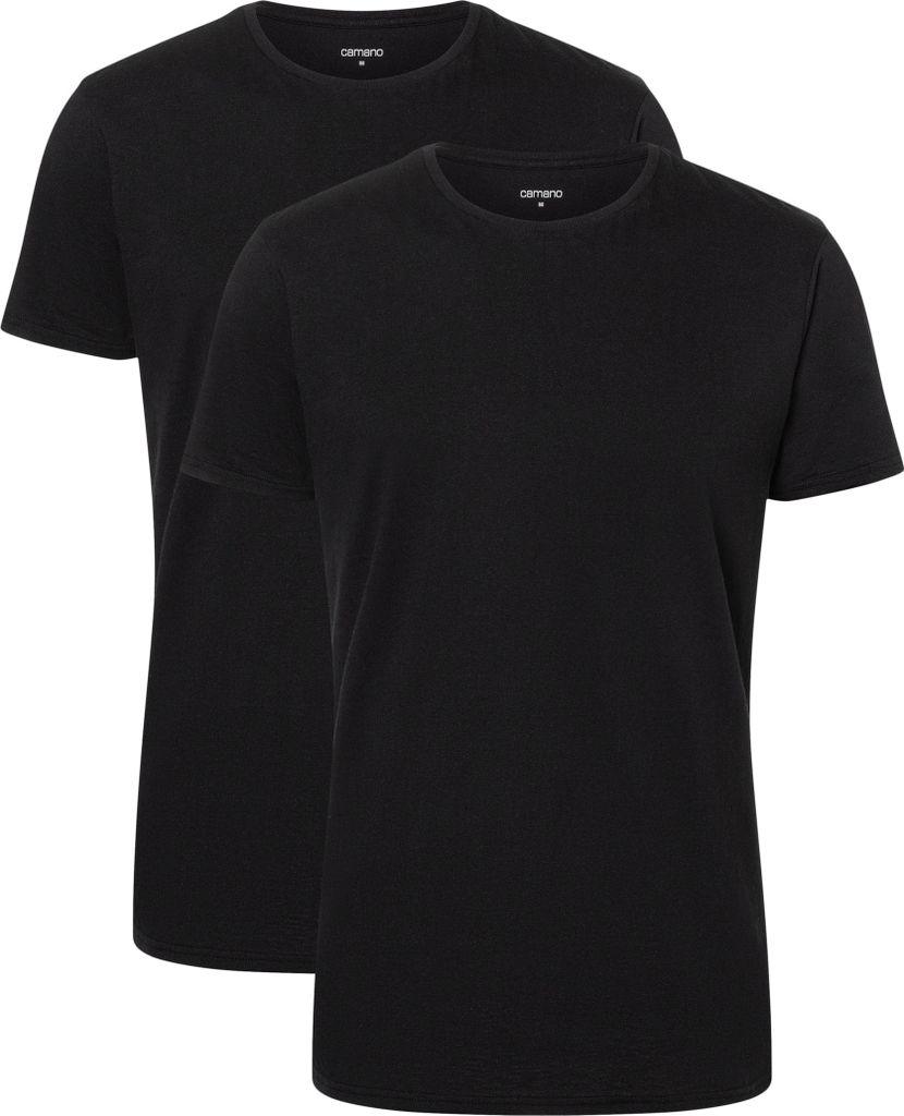 Camano T-Shirt 2er-Pack Comfort mit nachhaltigerer Baumwolle (BCI) mit bequemem Rundhalsausschnitt black XL
