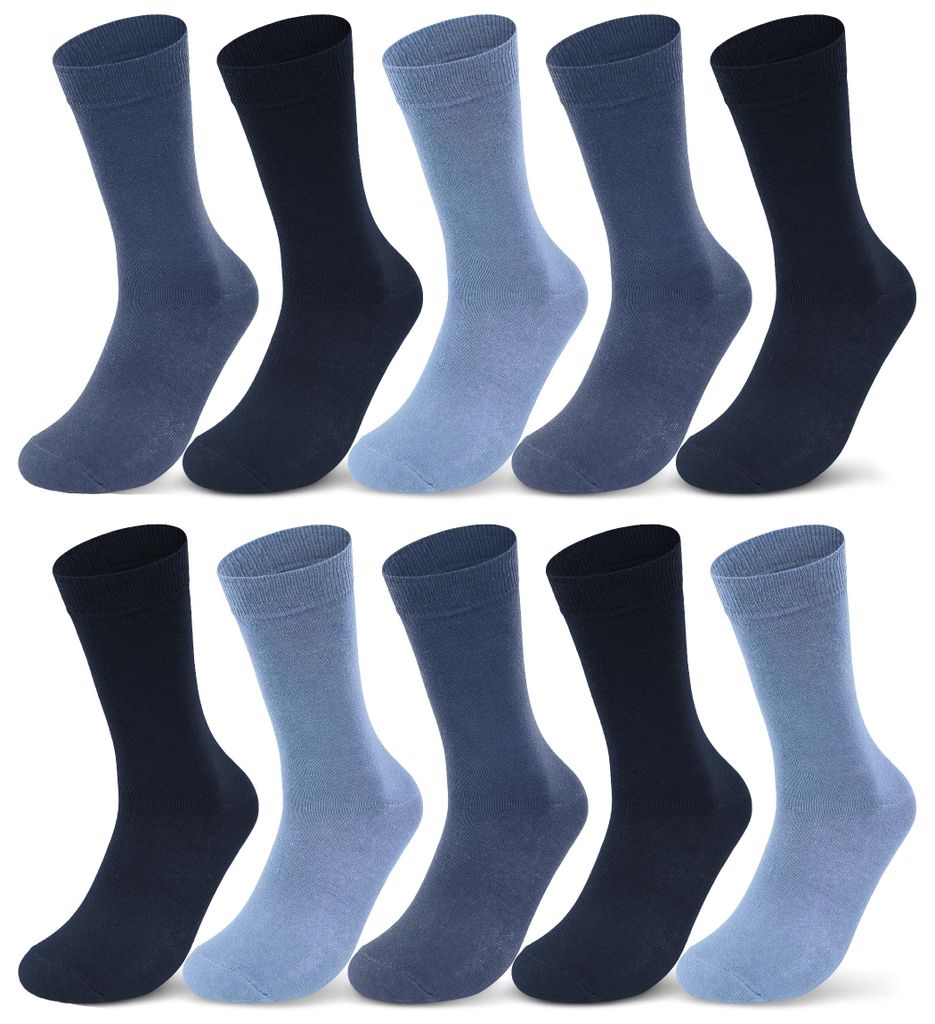10 I 20 I 30 Paar Socken Damen & Herren Business Socken Baumwolle Strümpfe Schwarz Blau Grau Karo Kariert 10700 - 10 Paar JeansINavyIBlau 47-50