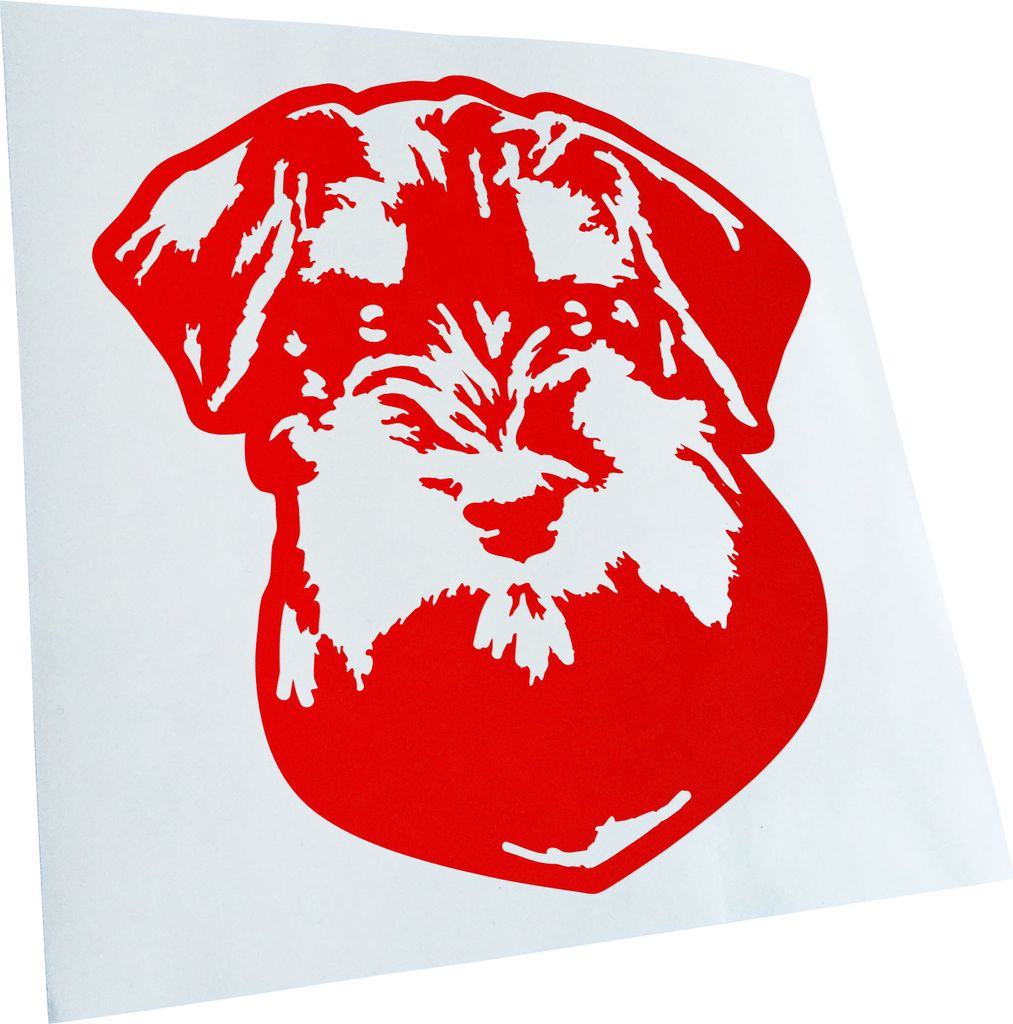 Kiwistar - Autoaufkleber - Miniature Schnauzer Hund - Rot - 60x55cm - Aufkleber für Auto, Laptop, Fahrrad, LKW, Motorrad Mehrfarbig JDM Decal Racing