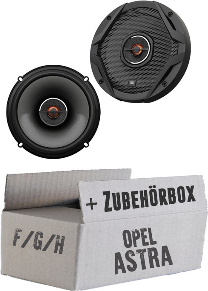 JBL GX602 | 2-Wege | 16,5cm Koax Lautsprecher - Einbauset passend für Opel Astra F,G,H - justSOUND