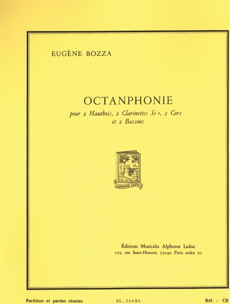 Octanphonie pour 2 hautbois, 2 clarinettes, 2 cors et 2 bassons partition et parties