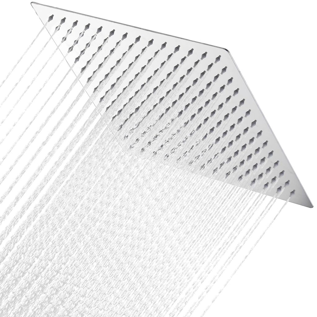 JOHO Regendusche Duschkopf aus 304 Edelstahl, Eckig Einbauduschköpfe Regenbrause Brausekopf Quadratisch 30 x 30cm Chrom