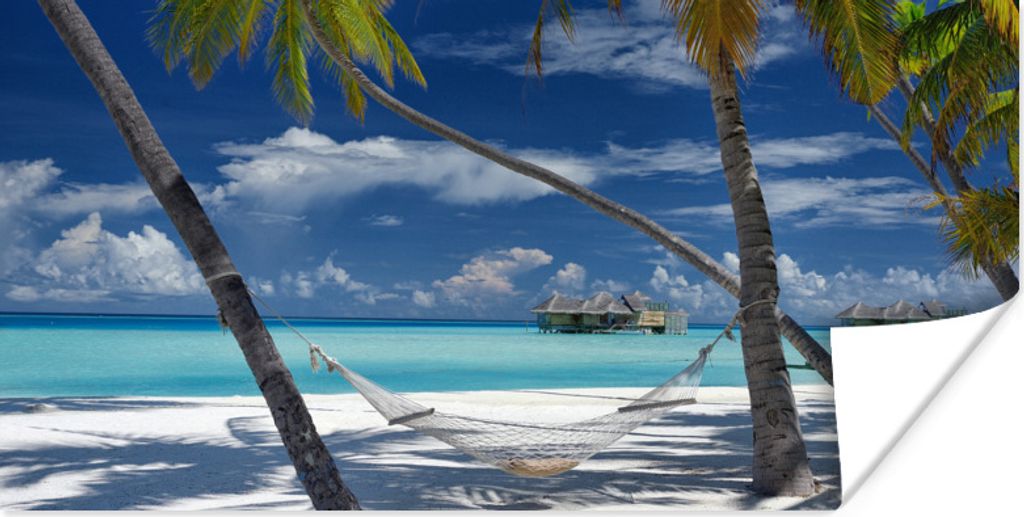 MuchoWow Poster Strand - Sommer - Hängematte 160x80 cm - Foto Poster