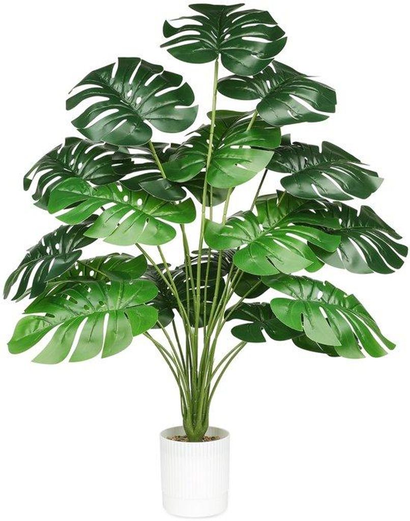 Monstera kunststück in großer Größe 75cm in Plastik, grüne Pflanzendekoration für Wohnzimmer, Büro, Party, Hochzeit