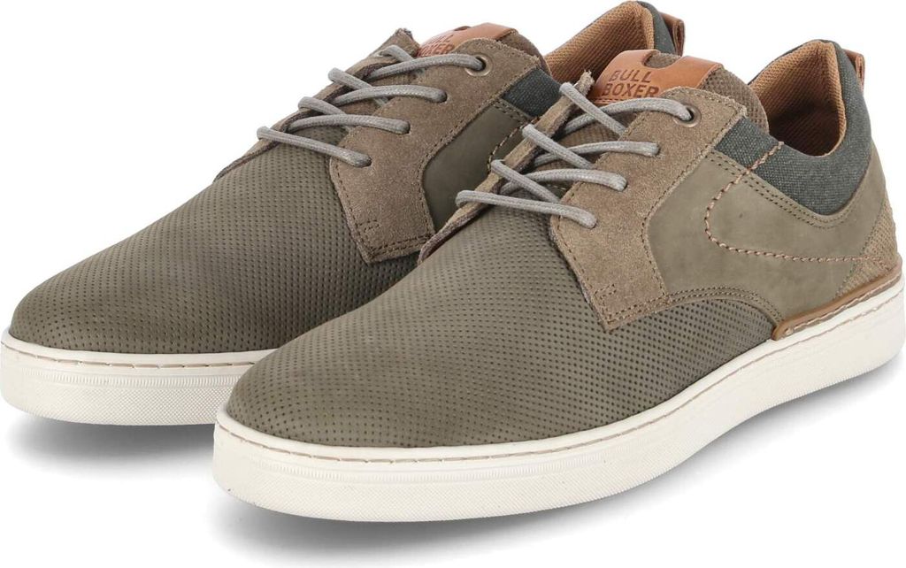 Bullboxer Herren Low Sneaker Grün Rauleder Textil Größe: 41