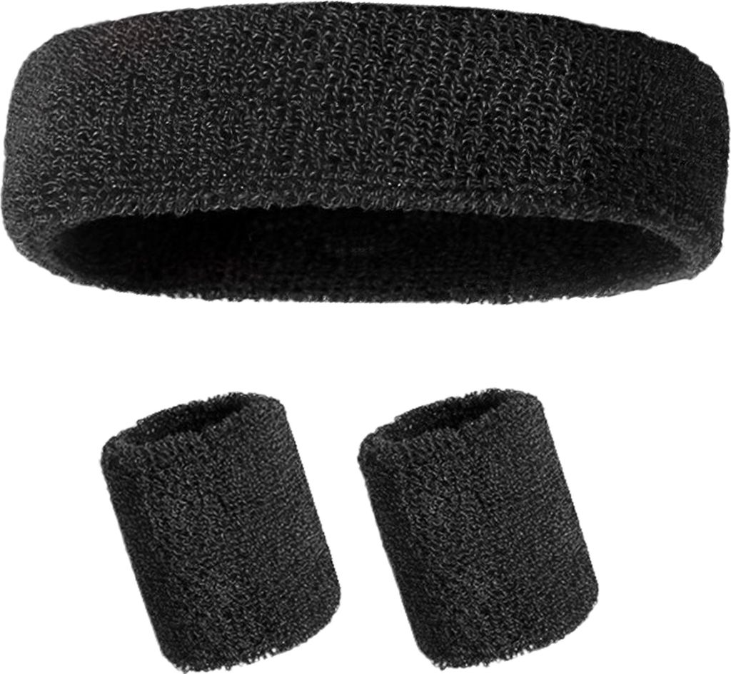 Schweißband-Set, Sport-Stirnband, Armband-Set, Frottee, Tennis, Gymnastik, Armband, sportliches Schweiß-Stirnband für Männer und Frauen