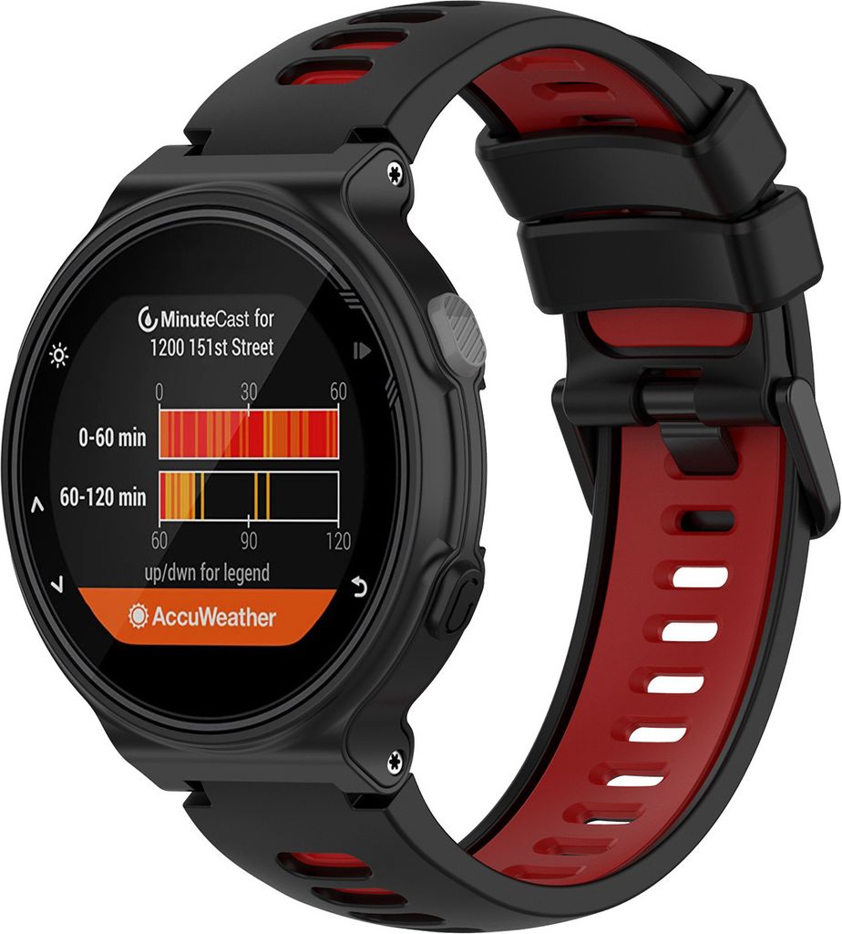 Strap-it Garmin Forerunner 235 Sportarmband (Schwarz/Rot)