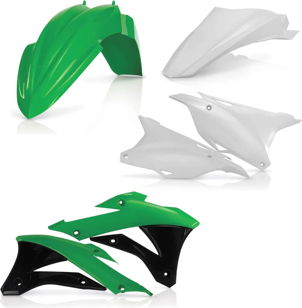 Kit carénage ACERBIS 6 pièces pour KAWASAKI KX250F 2014 Vert et Blanc