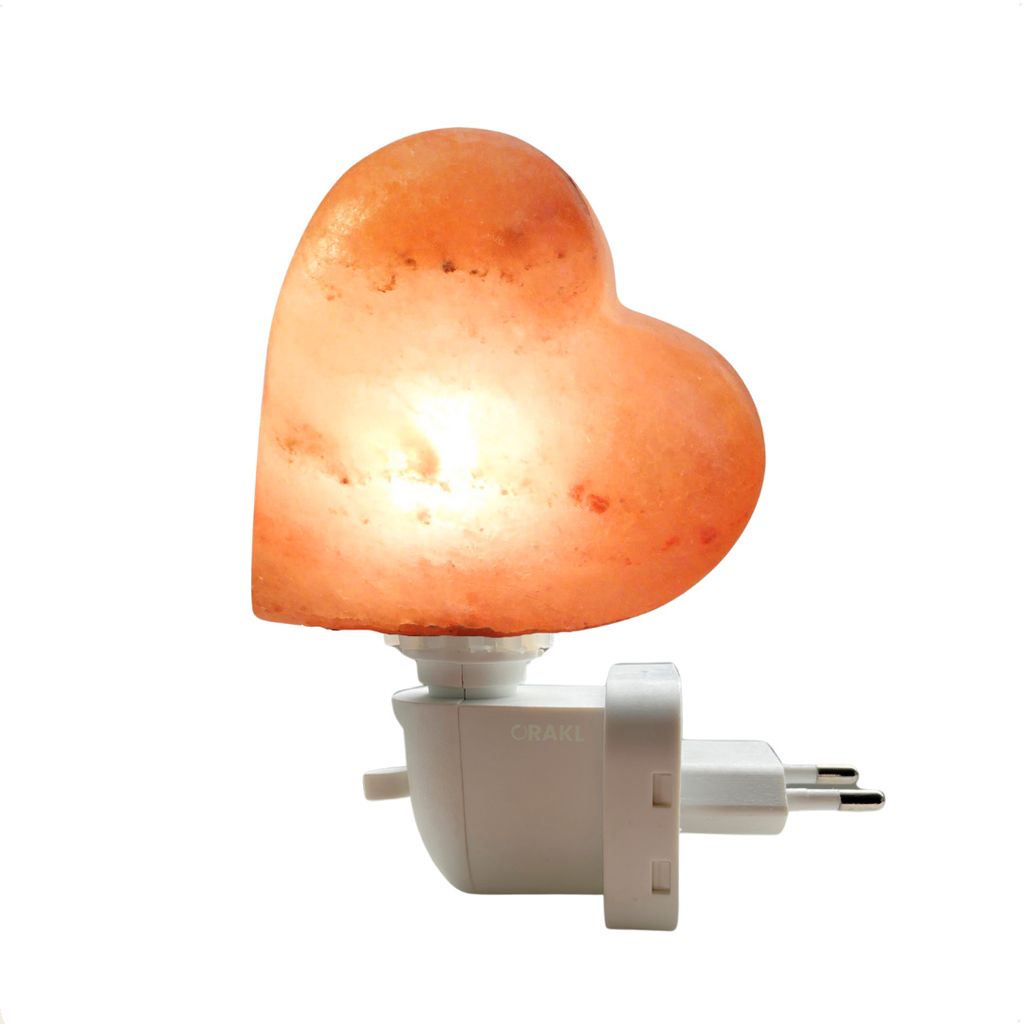 Orakl - Salzlampe Nachtlicht Julia - 100% echtes Salz - Salzstein Nachtlicht - Salzkristall-Lampe - Salzstein