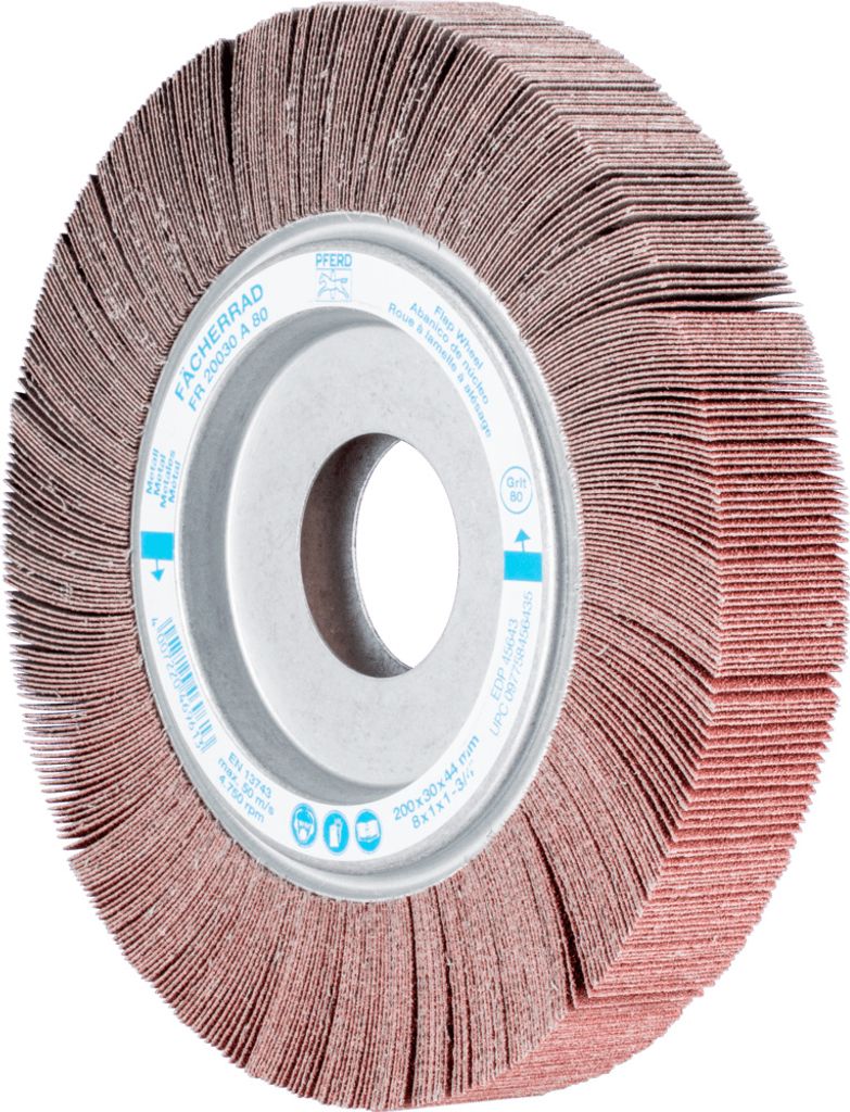 PFERD TOOLS Lamellenschleifrad FR Ø 200x30mm Bohrung Ø 44,0mm A80 für universelle Anwendung