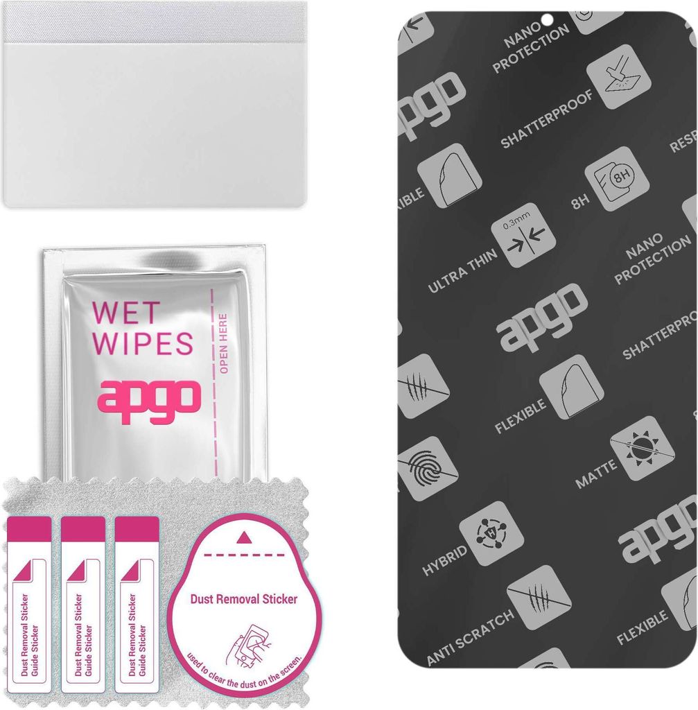 apgo Hybrid Schutzglas, Matt, kompatibel mit Oppo Reno Z, Flexible Nano Glass, toller Ersatz für Hartglas, kratzfester Displayschutzglas, Displays...
