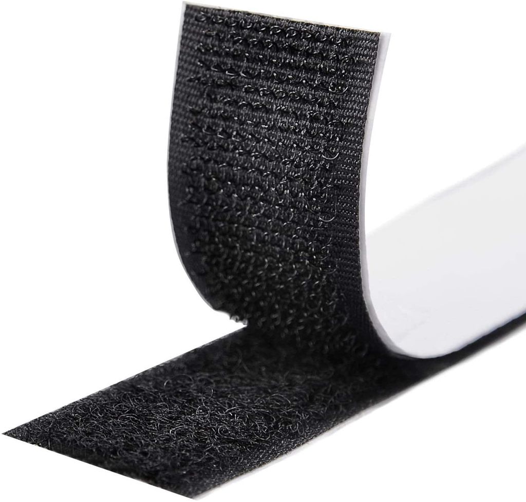 Klettband 100 mm schwarz je 1 m Klett und je 1 Meter Flauschband zum kleben 