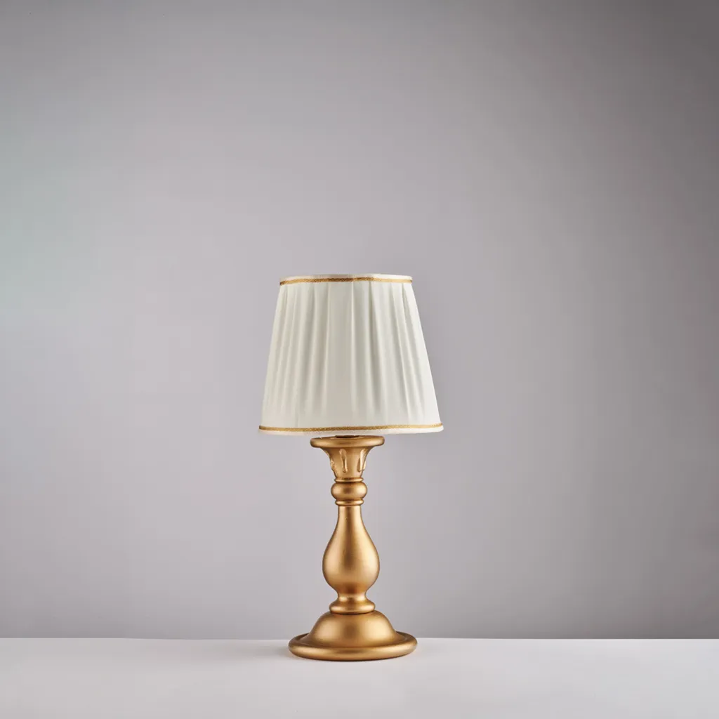 Luminaire de chevet chic Lucca bois doré et abat-jour blanc d.20 H.39