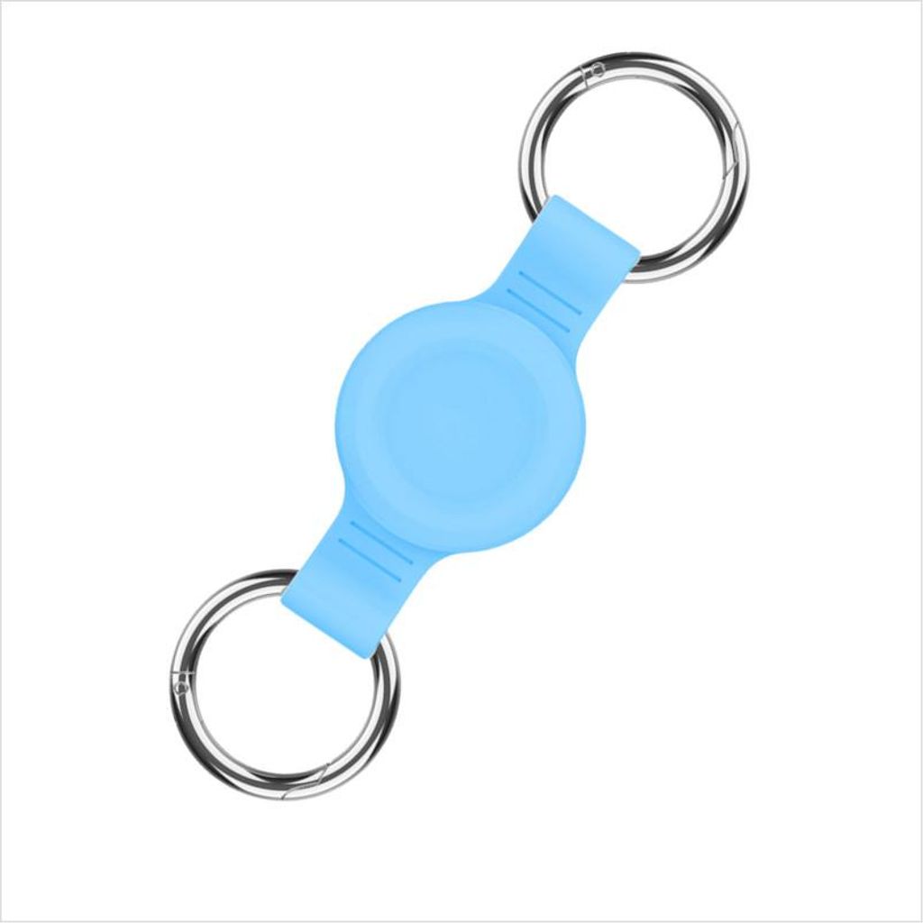 INF Silikon Schutzhülle für Apple AirTag Haustier Tracker Hellblau