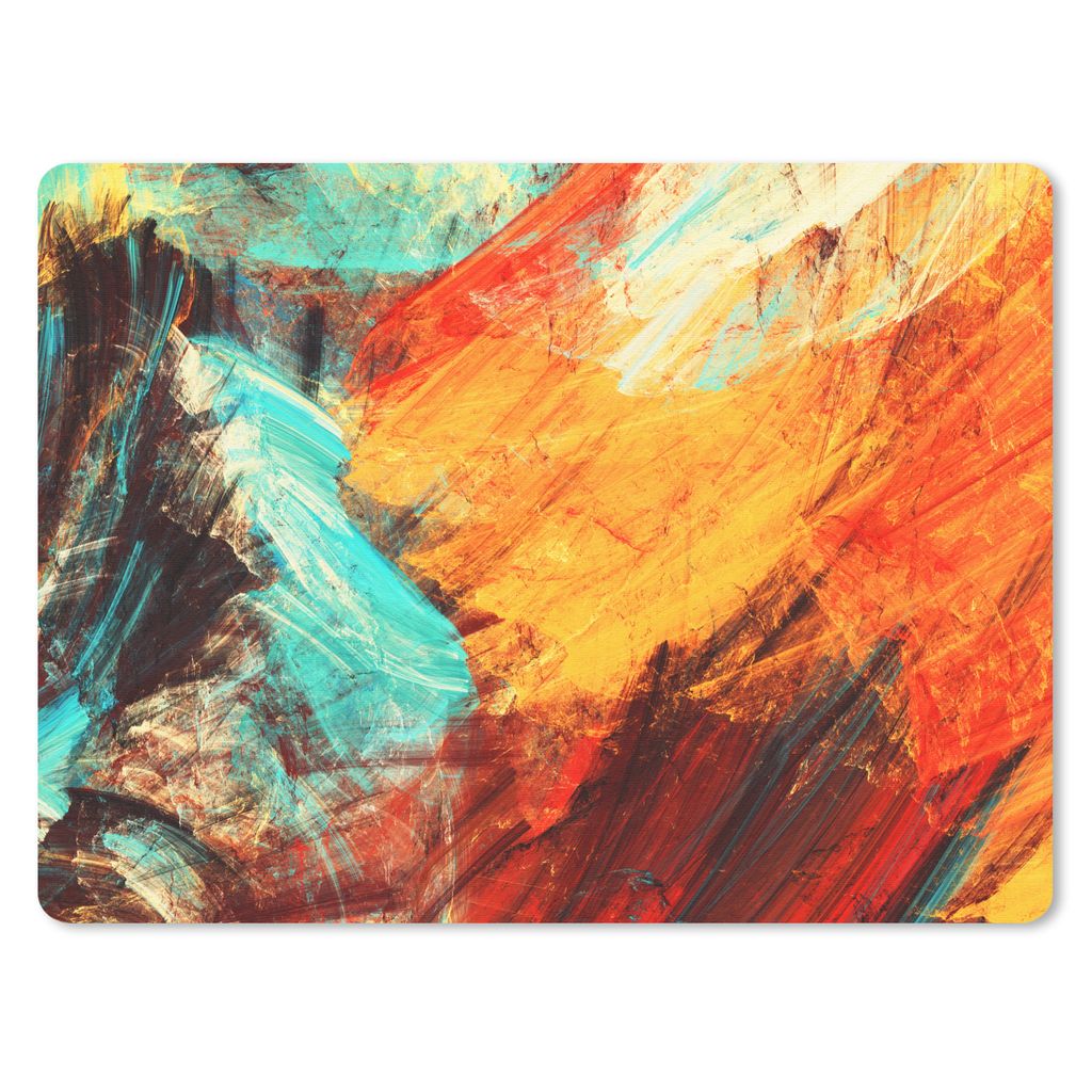 MuchoWow Mauspad Mousepad Gemälde - Abstrakt - Öl 23x19 cm - Mousepads - Maus Mat - Pad - Mausunterlage - Schreibtischunterlage - Mauspad