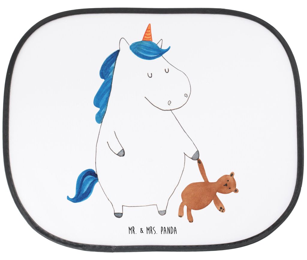Mr. & Mrs. Panda Hitzeschutz Auto Einhorn Teddy - Weiß - Geschenk, Sonnenblende, Träumen, Unicorn, sonnenschutz saugnapf, Kfz, Gute Nacht, Einhö...