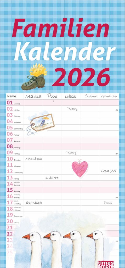 times&more Schaffner Familienplaner 2026 Produktbild 