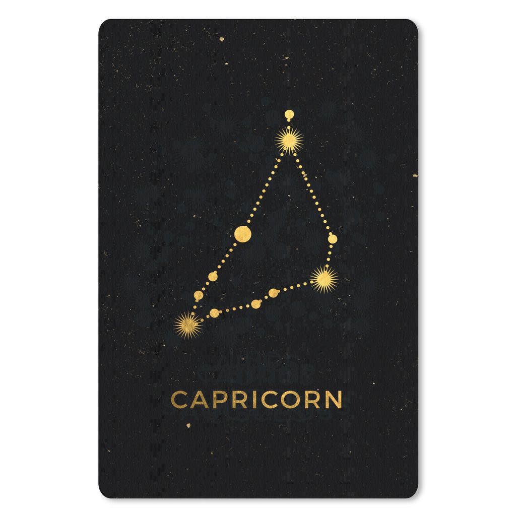 MuchoWow Mauspad Mousepad Tierkreiszeichen - Steinbock - Astrologie - Gold 40x60 cm - Mousepads - Maus Mat - Pad - Mausunterlage - Schreibtisch A...