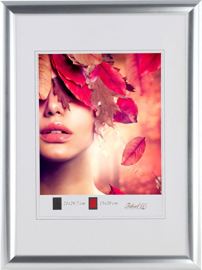 Art Line Kunststoff Bilderrahmen Wanddeko Collage Poster Fotorahmen Bildträger Lifestyle - Farbe: Silber | Format: 50x50