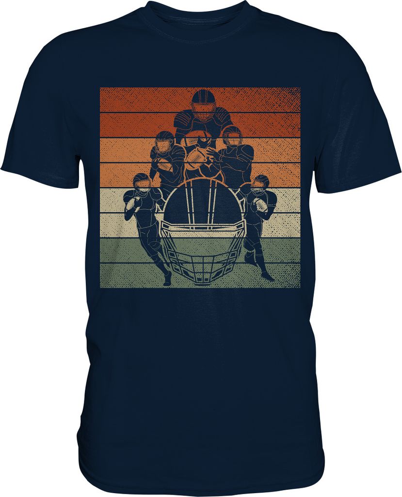 Retro American Football Team T-Shirt – Navy / S Produktbild 