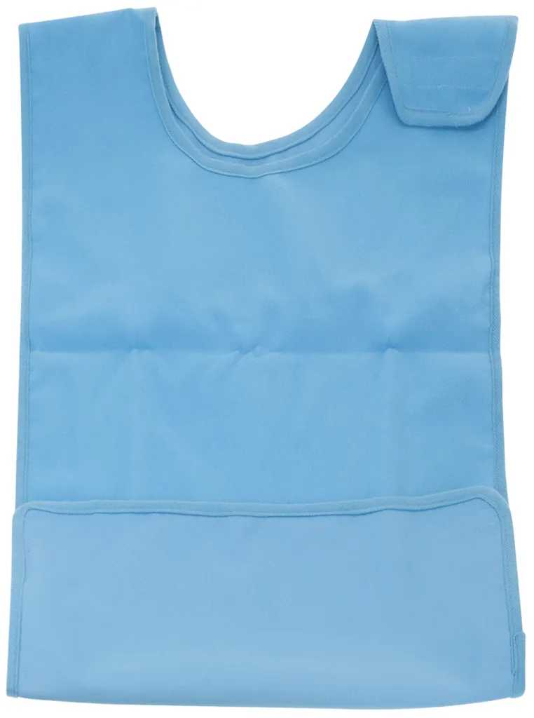 Bavoir adulte pour protection repas bleu avec fermeture facile velcro
