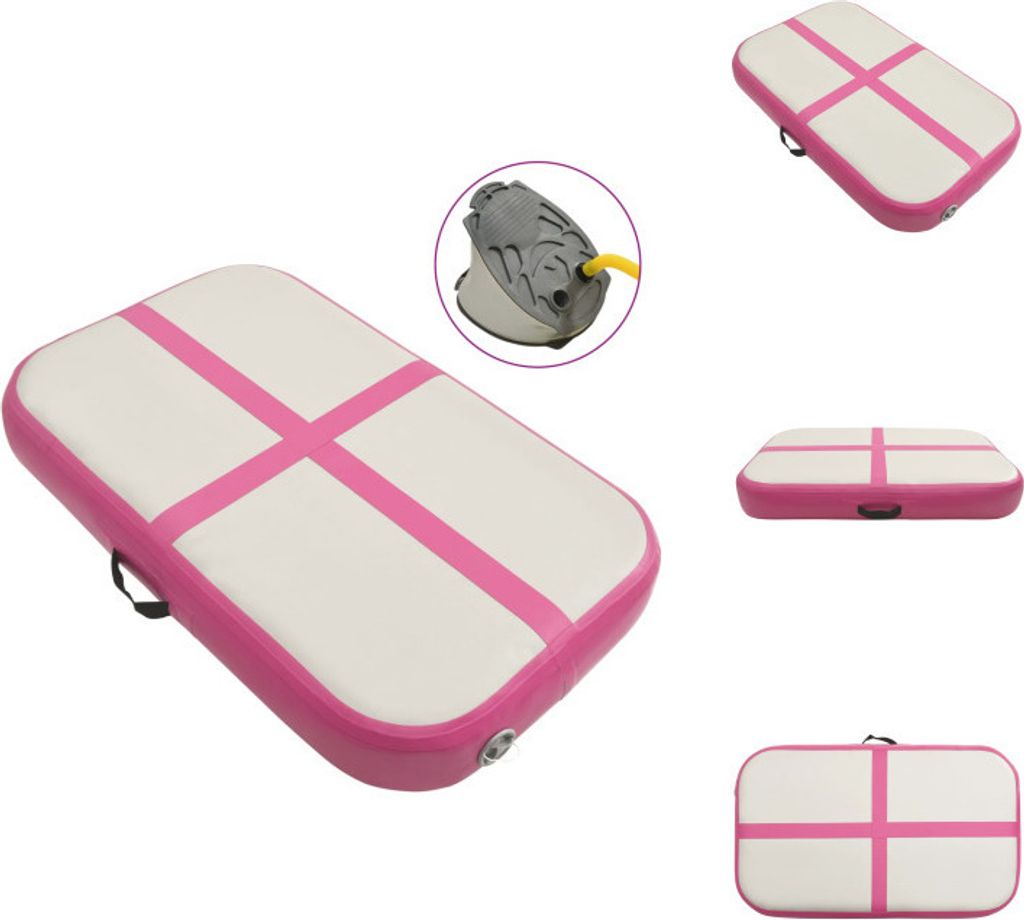 vidaXL Aufblasbare Gymnastikmatte mit Pumpe 60x100x10 cm PVC Rosa - Yoga- & Pilatesmatten