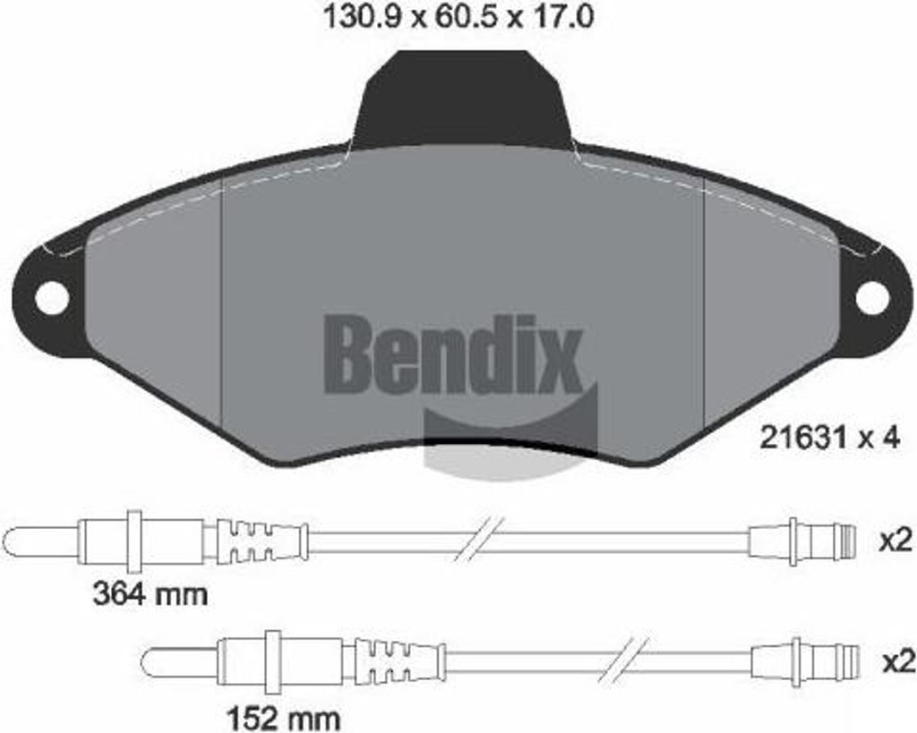 BENDIX Braking BPD1820 Bremsbelagsatz, Scheibenbremse OE 425114 kompatibel mit Xantia