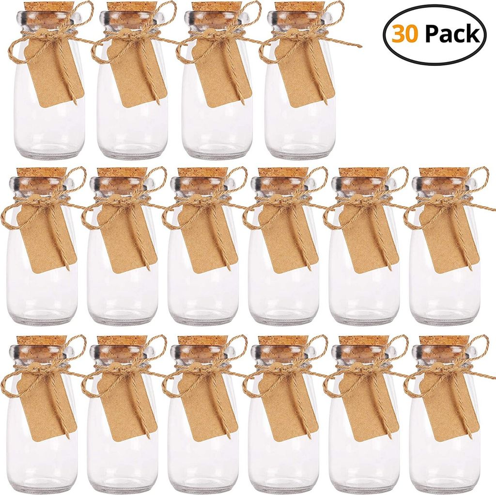 BELLE VOUS 50 Mini Glasflaschen Mit Korken - 10 Ml, Zum Befüllen Für Geschenke & Deko