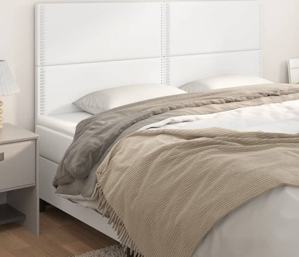 "2026 Aktion"Kopfteil - modernes Design - fürs Schlafzimmer - Weiß 200x5x118/128cm Kunstleder Promotion697016 - Kopfteile