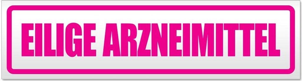 Kiwistar - Autoaufkleber - Pink - 60 x 16 cm - Eilige Arzneimittel - Hinweis Aufkleber Sticker für Auto, Kfz, Fahrrad, PKW, LKW