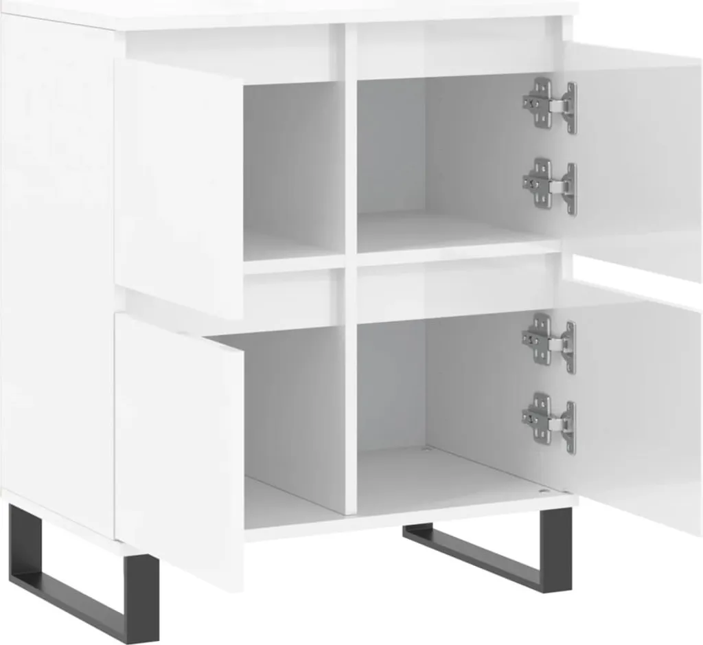 Scarpiera Larga Project X - 2 Ante, 4 Ripiani, Bianco Lucido, 61x99x34 Cm, Legno Ingegnerizzato FSC