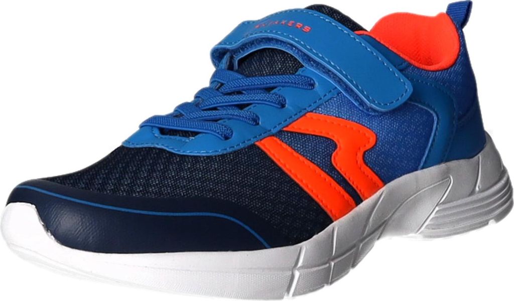 Sneakers Kinder-Klett-Sportschuh Blau-Orange-Weiß, Farbe:blau, EU Größe:33