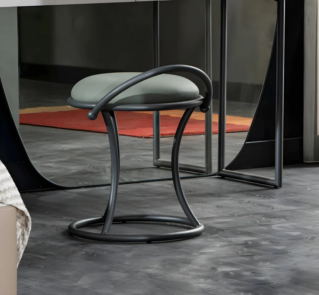 Tabouret de Chambre Vert en Velours Moelleux avec Pieds Robustes 40cm - 2