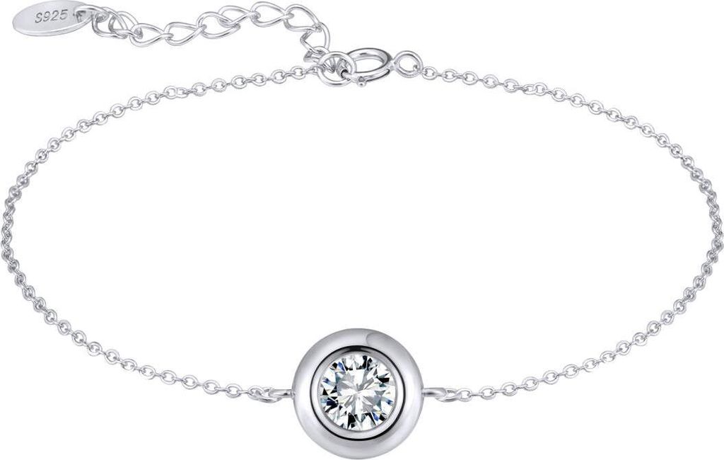 Suzan Gold Armband aus 925 Silber für Damen mit Premium-Kristall | Zartes Gliederarmband Solivra im eleganten Design | Hautfreundlich, wasserfes...