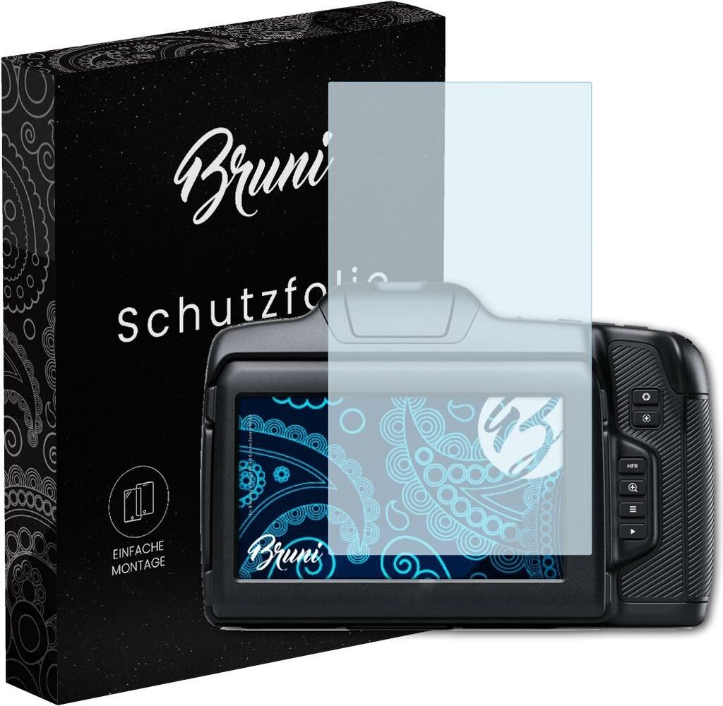 Bruni Basics-Clear 2x Schutzfolie kompatibel mit Blackmagic Design Pocket Cinema Camera 6K G2 Folie
