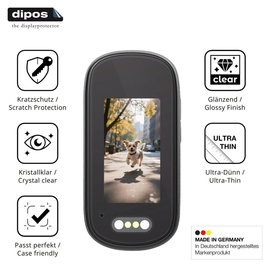4x Schutzfolie für Zephviora M-11 Mini Action Cam klar Displayschutzfolie Folie Display Schutz dipos