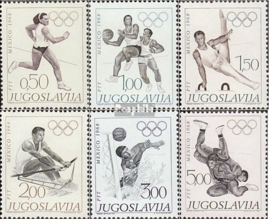 Briefmarken Jugoslawien 1968 Mi 1290-1295 (kompl.Ausg.) postfrisch Olympische Sommerspiele