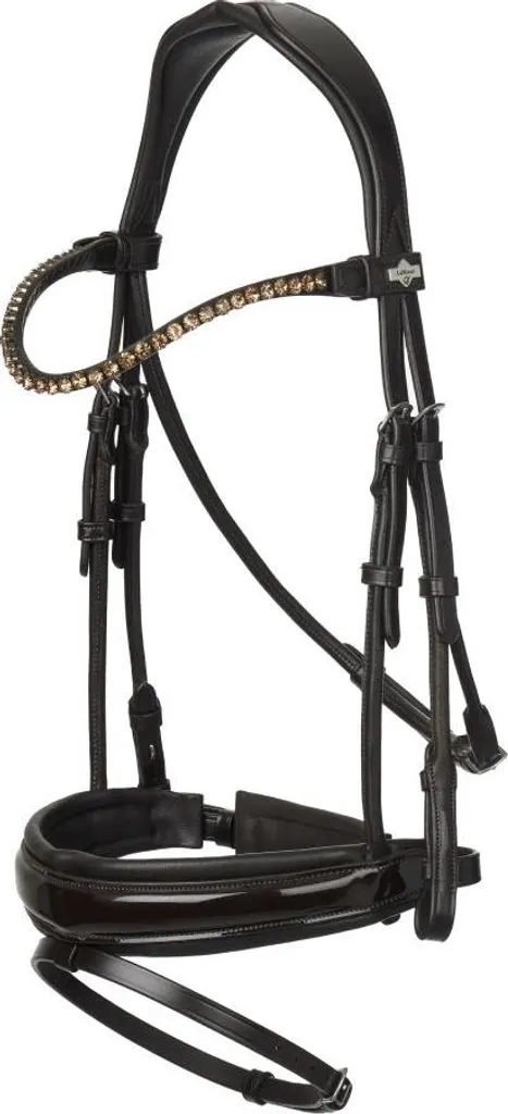 Bridon anti-pression LeMieux Kudos Lacktrense en cuir souple noir