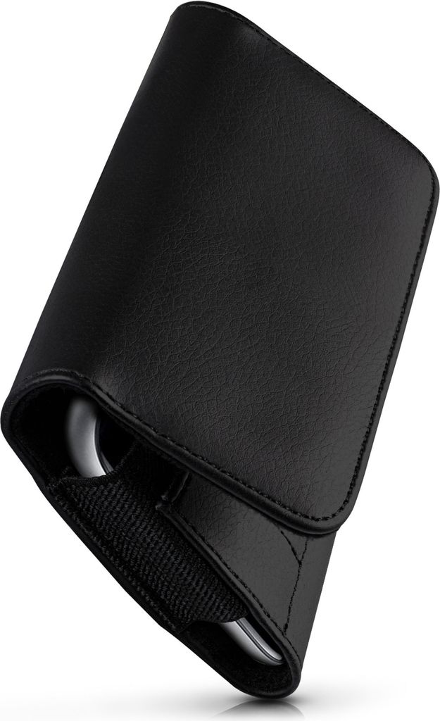 moex Handy Quertasche kompatibel mit Realme 6 - Hülle mit Gürtelclip, Schwarz