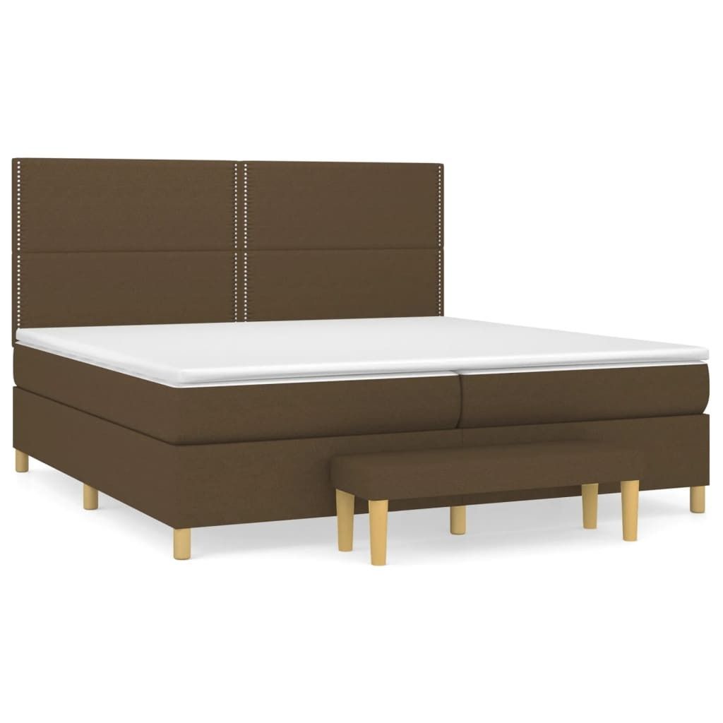 "WINTER SALE"Boxspringbett Modernes/Doppelbett - Polsterbett Erwachsene/r /Kind - mit Matratze Dunkelbraun 200x200cm Stoff - Klassische Betten NeuM...