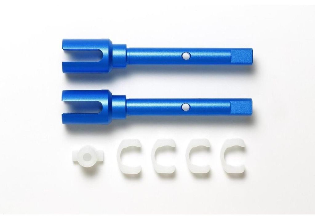 TT-02 SRX Alu AW-Mitnehmer blau mit Blades, 2 Stück