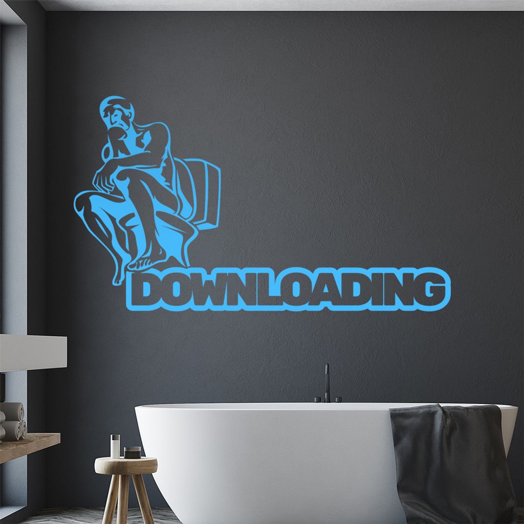 KIWISTAR Downloading Shit - Scheiße laden Wandtattoo in 6 Größen - Wandaufkleber Wall Sticker - Dekoration, Küche, Wohnzimmer, Schlafzimmer, Ba...
