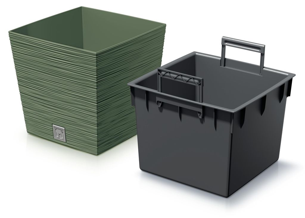 Prosperplast Blumentopf Furu - Kunststoff - waldgrun - 24 x Produktbild 