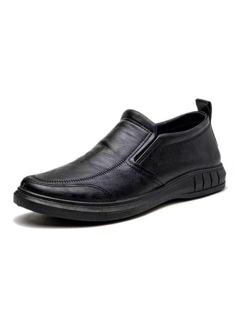 SYLUOQP Herren Business Freizeitschuhe - Moderne Canvas Slip-On Schuhe Schwarz