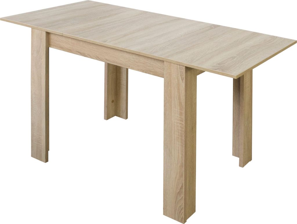 FURNARO Esstisch Bull Esszimmertisch Tisch B/H/T: 110-150x75x60 cm, Farbe:Eiche Sägerau/ 80x75x60cm